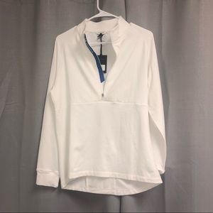 White dry fit quarter zip